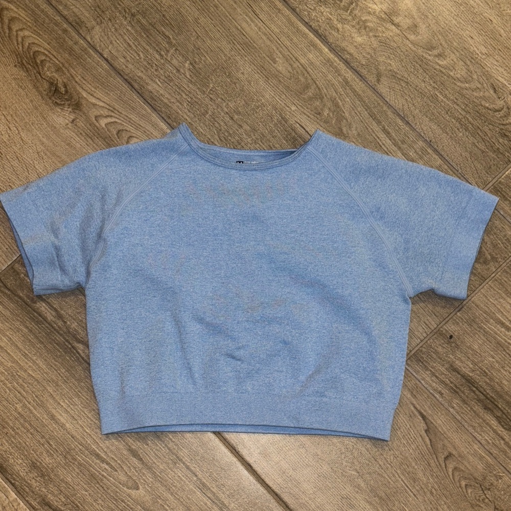 Blue Workout Short Sleeve Top